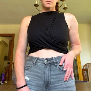 Black crossover tank top